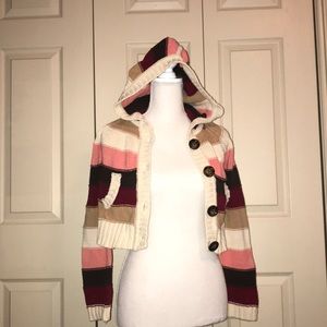 Gap kids pink white and red sweater